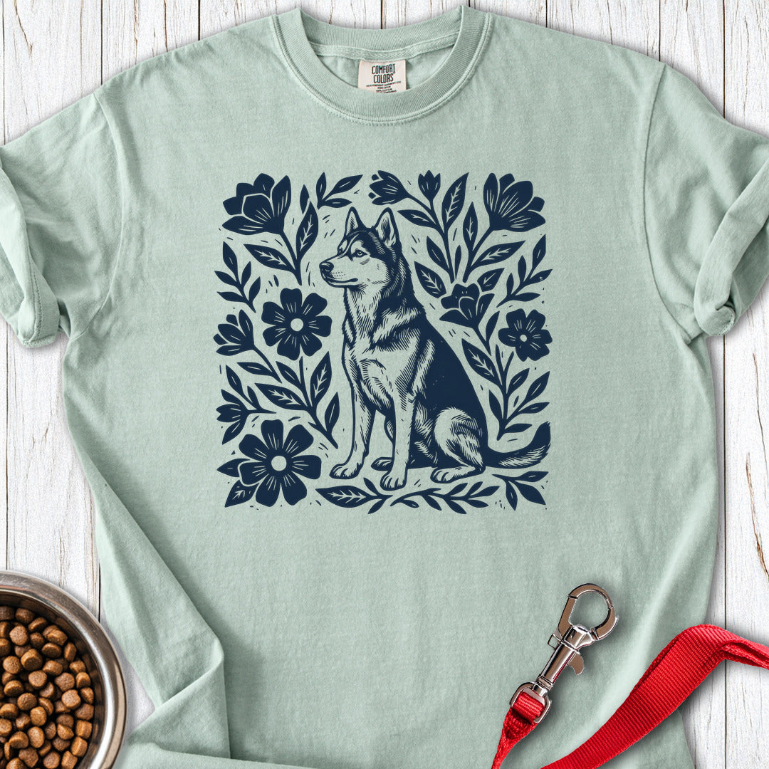 Husky Linocut Premium Tee Bay