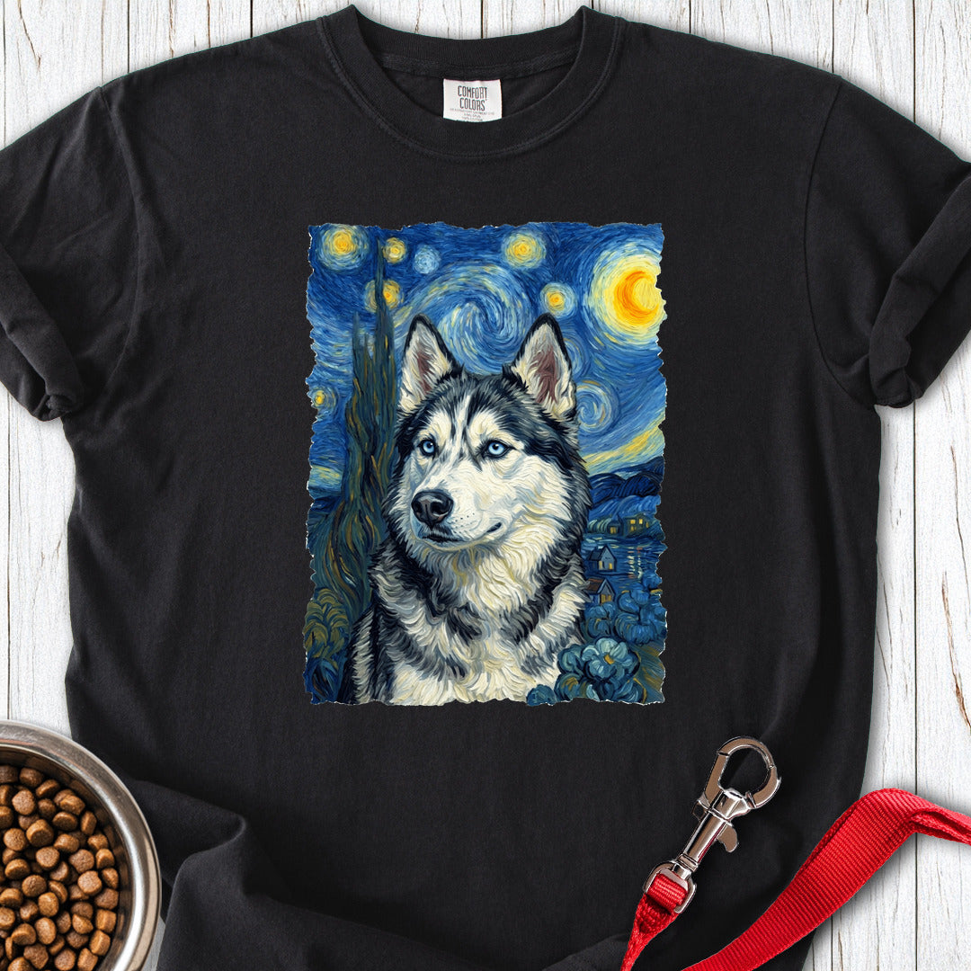 Husky Portrait Van Gogh Premium Tee Black