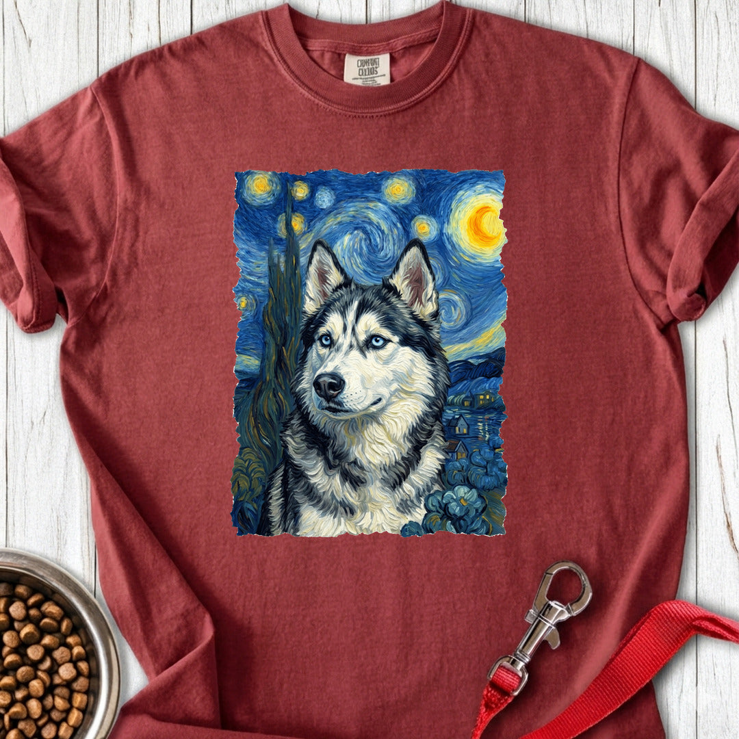 Husky Portrait Van Gogh Premium Tee Brick