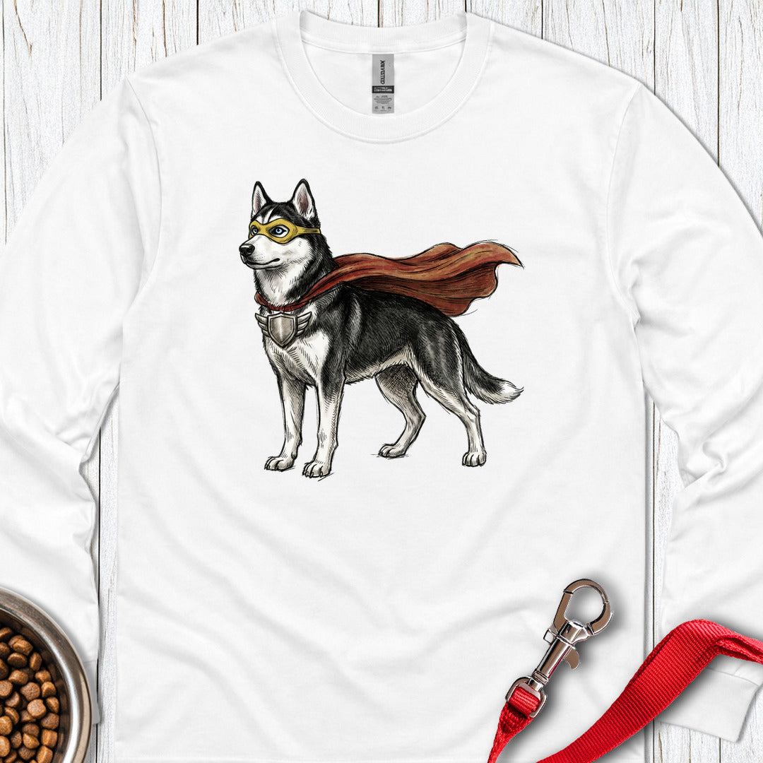 Husky Superhero Long Sleeve — White