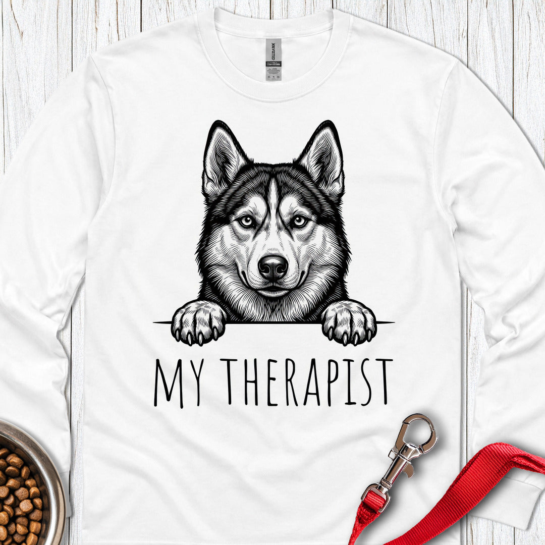 Husky Therapist Long Sleeve — White