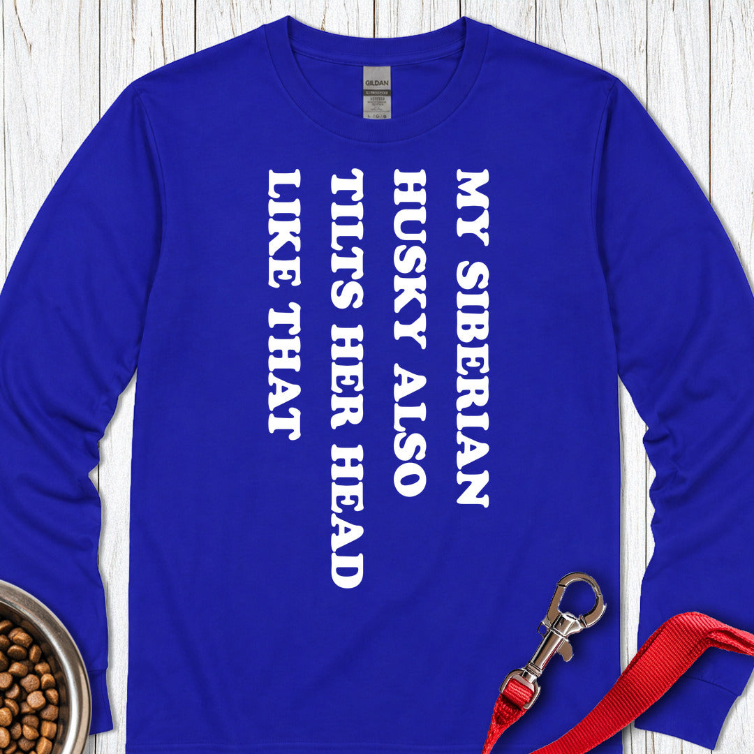 Husky Tilt Her Head Long Sleeve — Royal