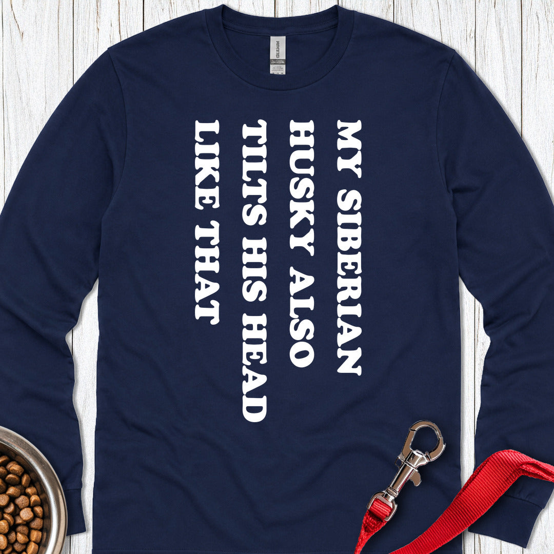 Husky Tilt His Head Long Sleeve — Navy
