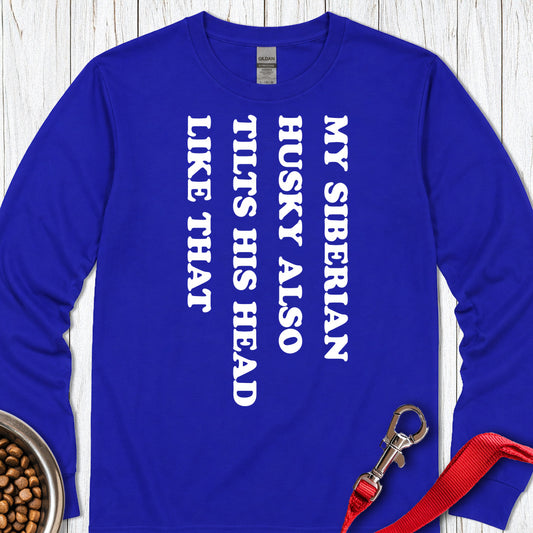 Husky Tilt His Head Long Sleeve — Royal