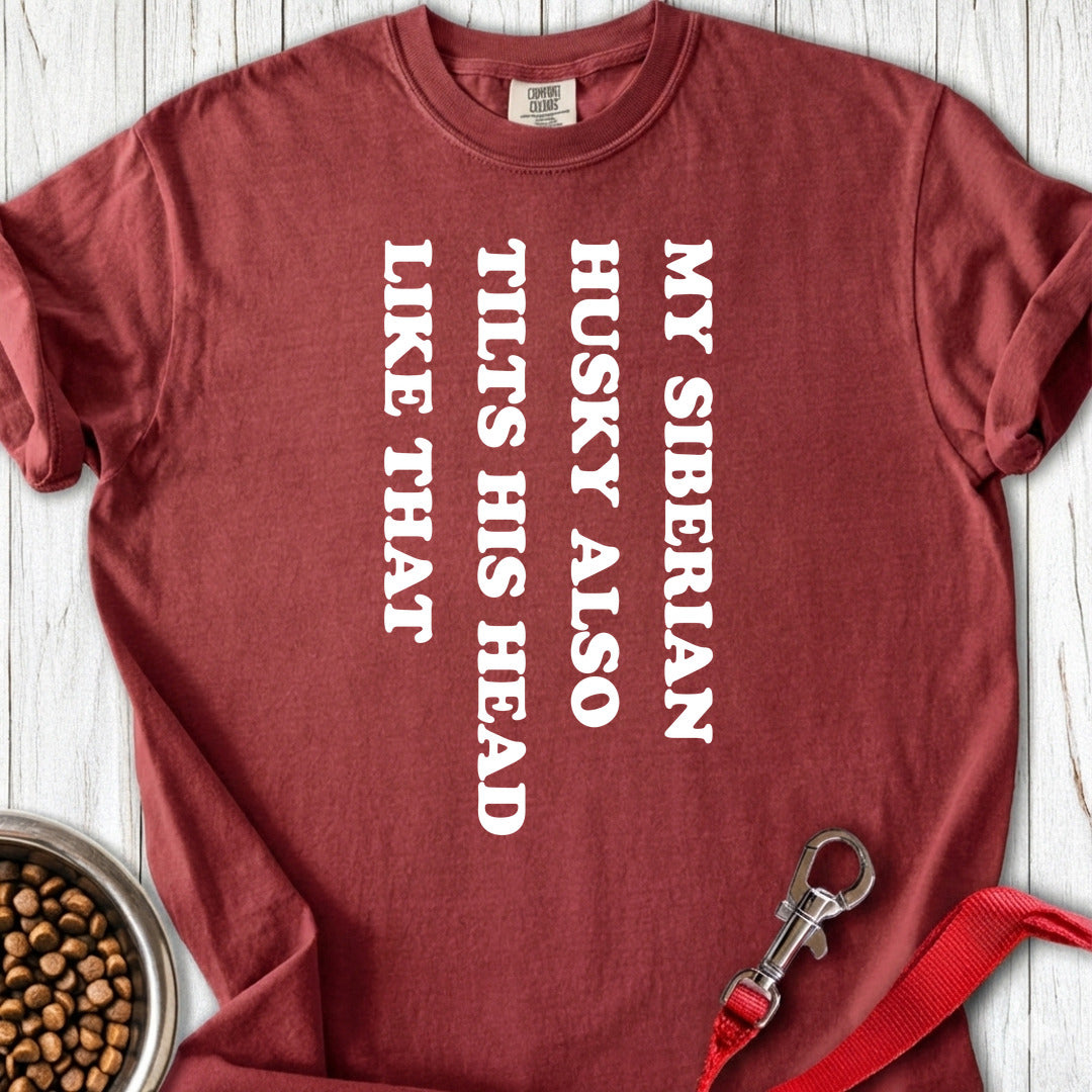Husky Tilt His Head Premium Tee Brick