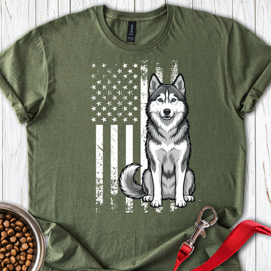 Husky USA Flag Military Green