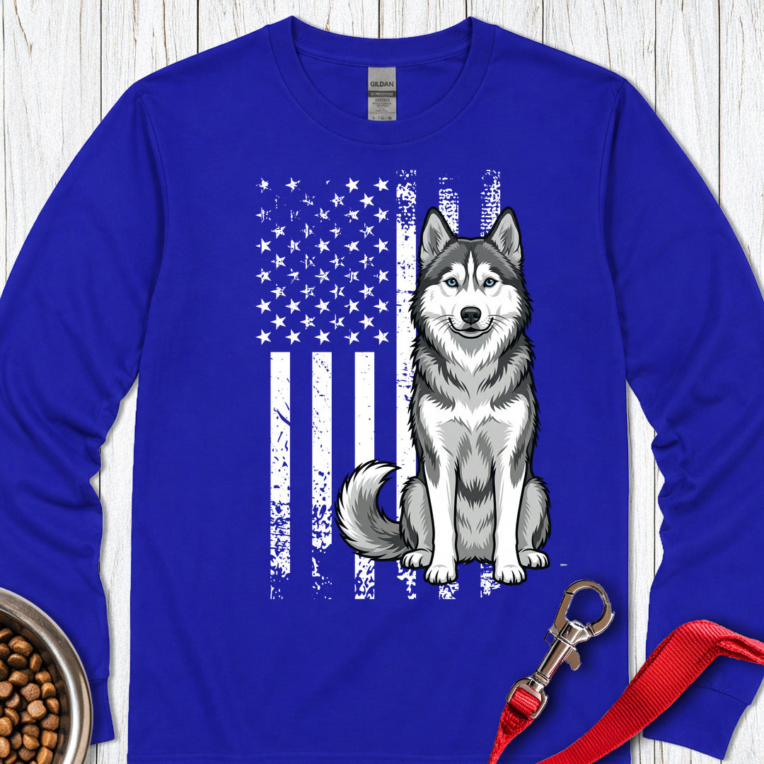 Husky USA Flag Long Sleeve — Royal