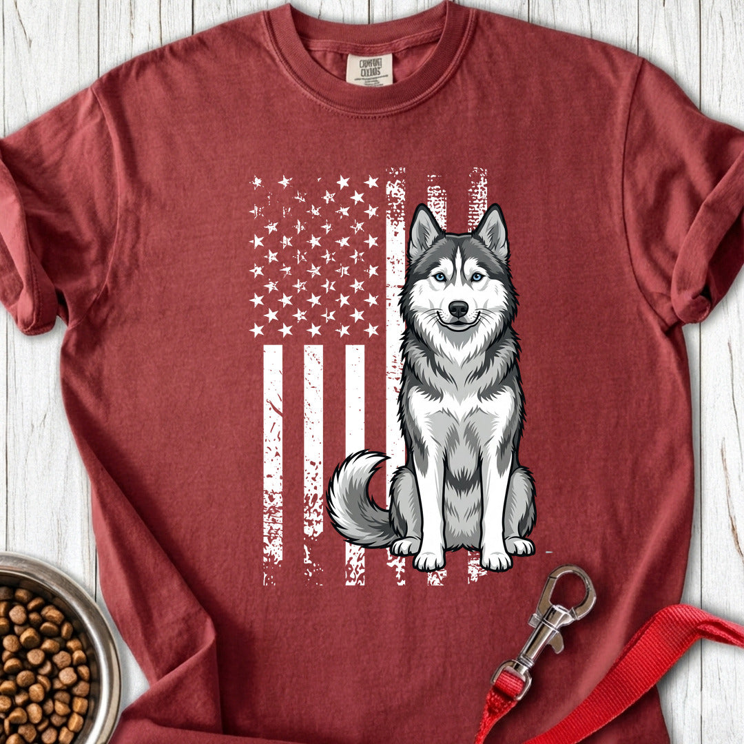 Husky USA Flag Premium Tee Brick