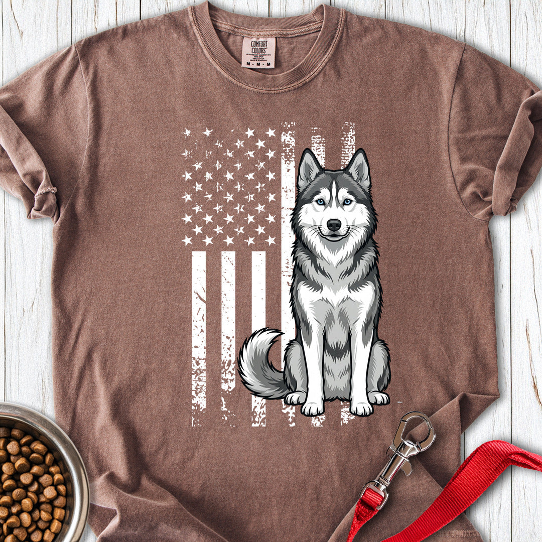 Husky USA Flag Premium Tee Espresso