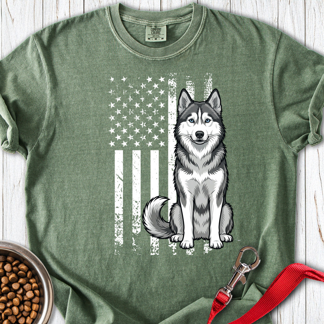 Husky USA Flag Premium Tee Moss