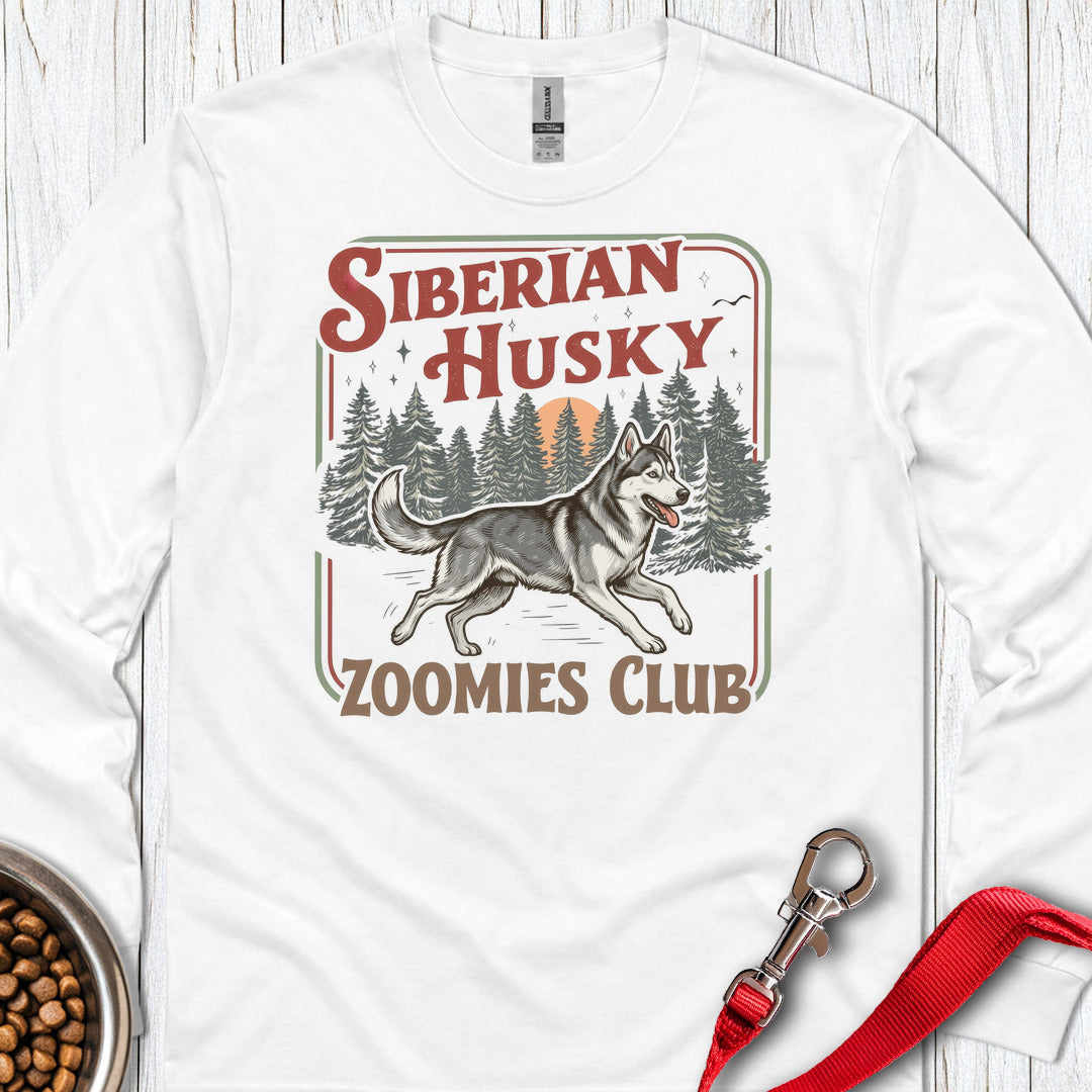 Husky Zoomies Club Long Sleeve — White