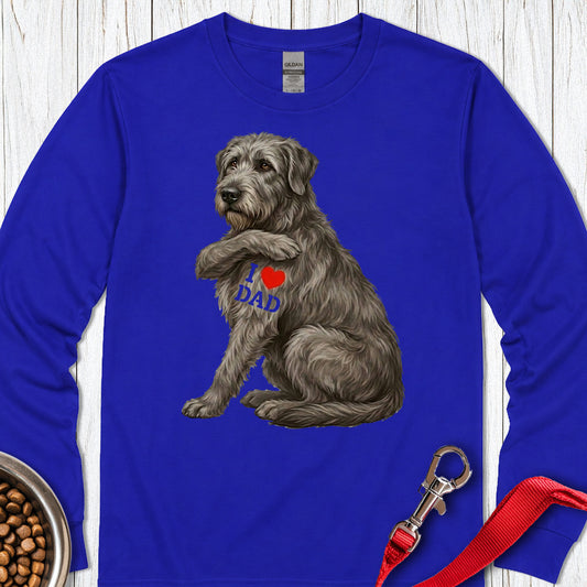 I Love Dad Irish Wolfhound Long Sleeve — Royal