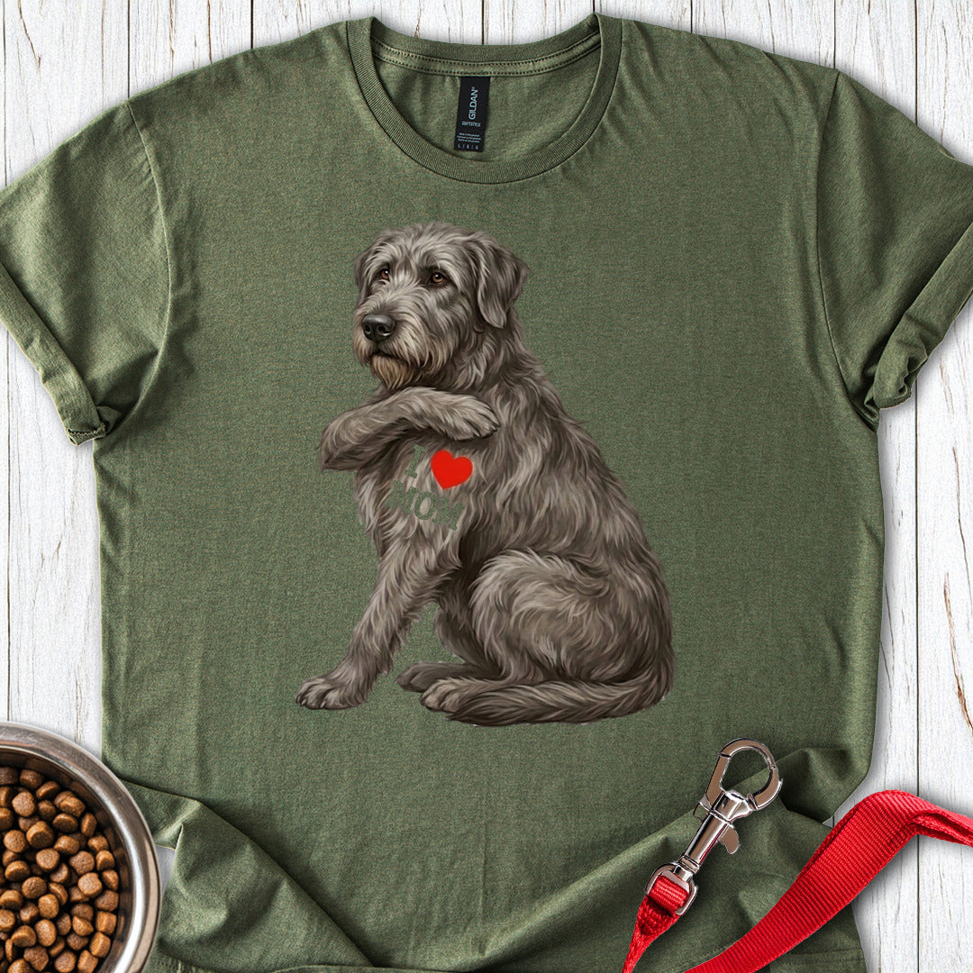 I Love Mom Irish Wolfhound Military Green