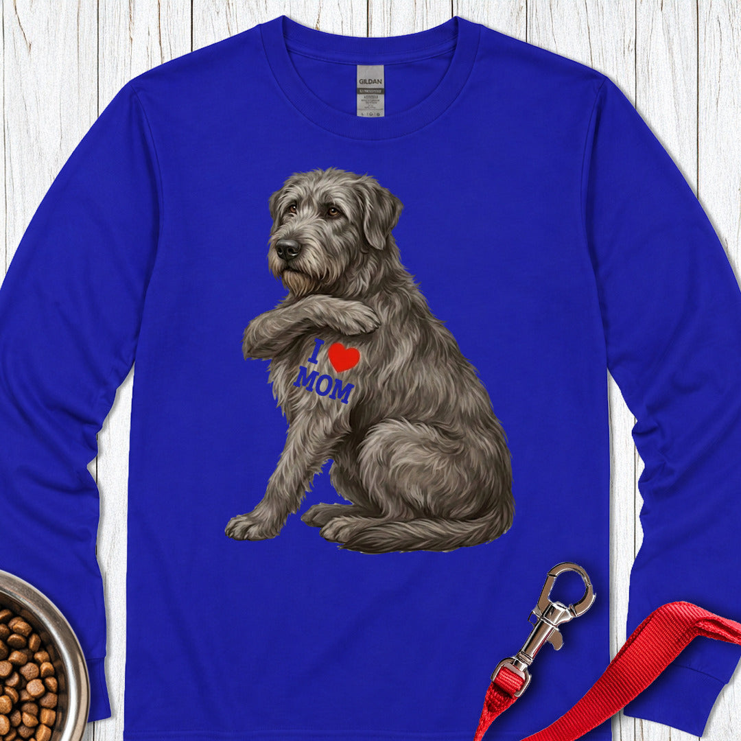 I Love Mom Irish Wolfhound Long Sleeve — Royal