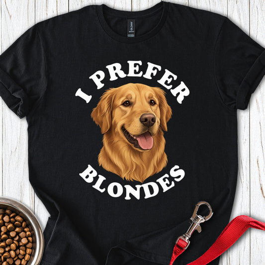 I Prefer Blondes Golden Retriever Black