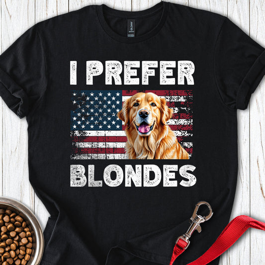 I Prefer Blondes Golden Retriever Black