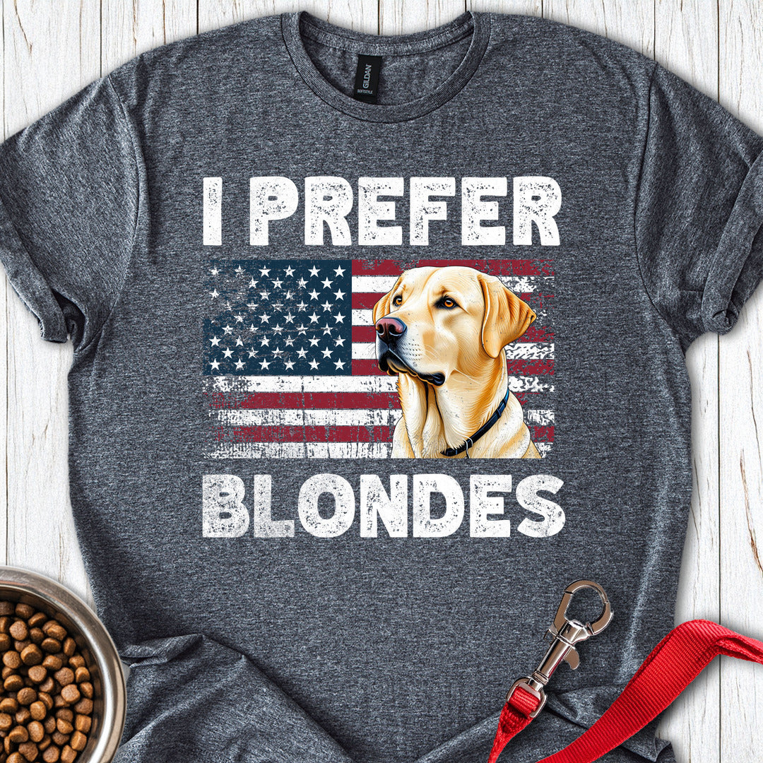 I Prefer Blondes Yellow Labrador Dark Heather
