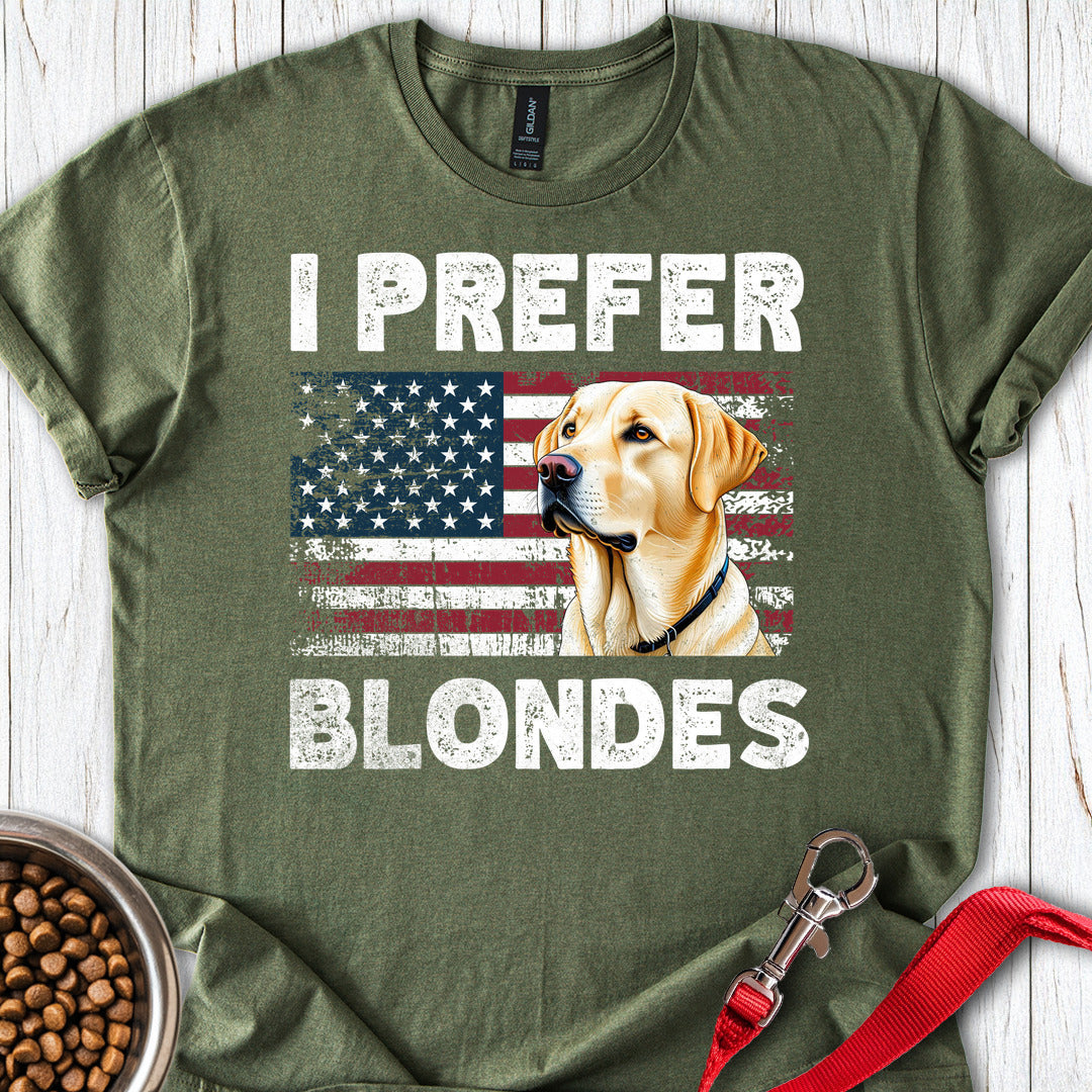 I Prefer Blondes Yellow Labrador Military Green