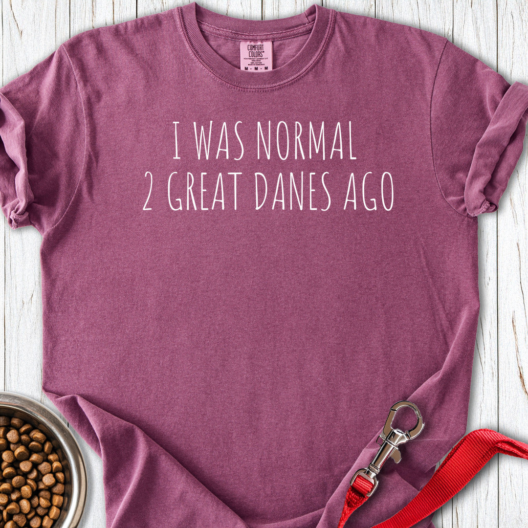 I Was Normal 2 Great Danes Ago Premium Tee — Berry