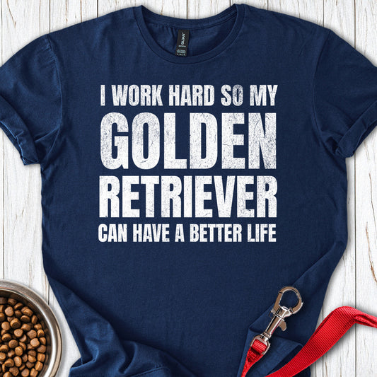 I Work For My Golden Retriever Navy