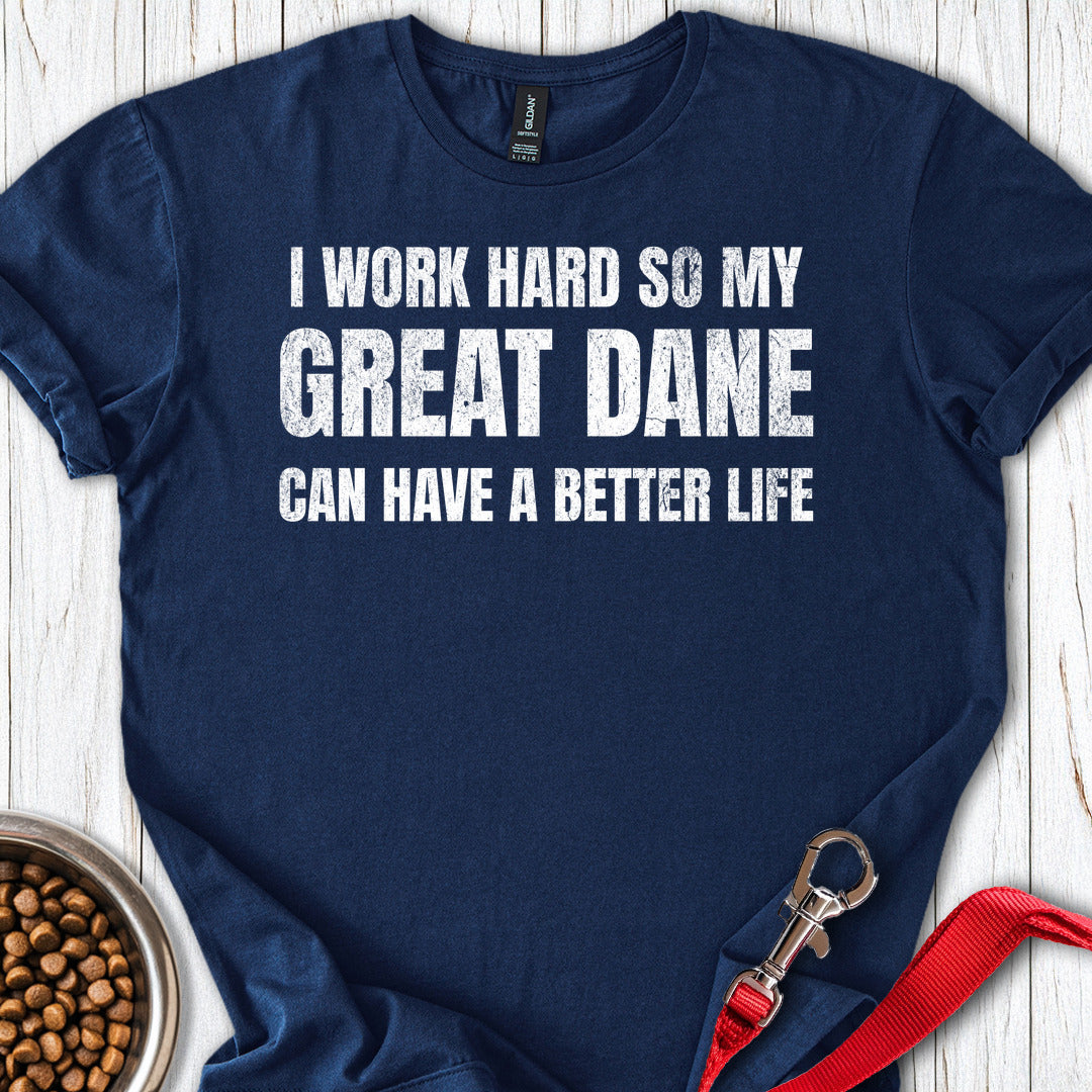 I Work Hard Great Dane Navy