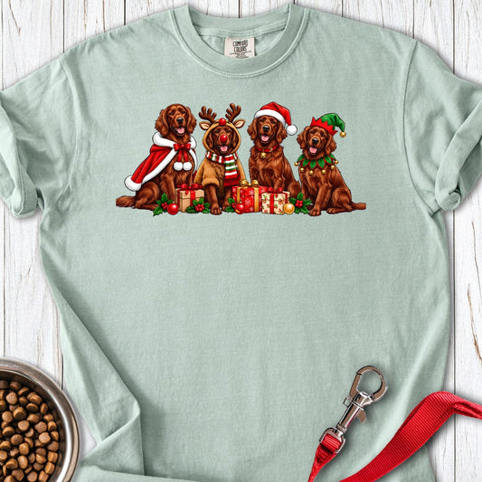 Irish Setter Christmas Group Premium Tee Bay