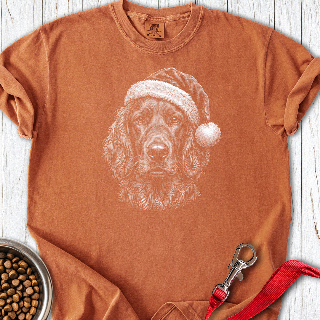 Irish Setter Christmas Santa Hat Premium Tee Yam