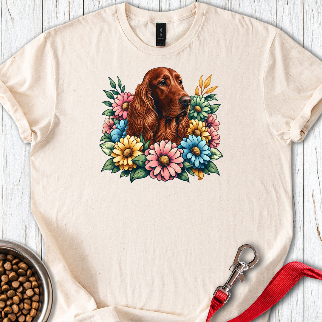 Irish Setter Flower Wreath — Natural