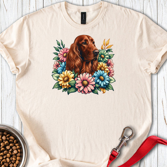 Irish Setter Flower Wreath — Natural