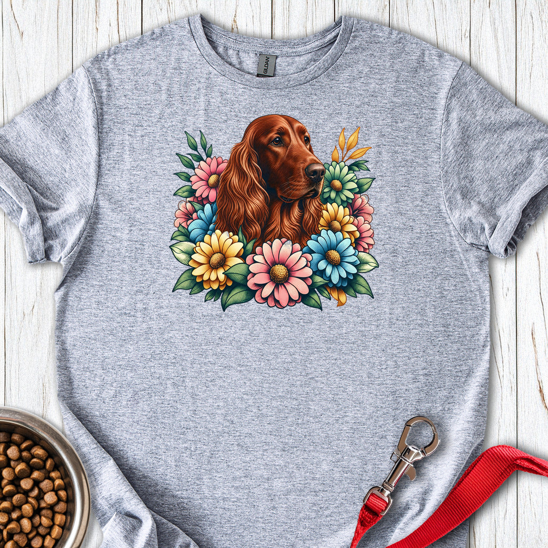 Irish Setter Flower Wreath — Sport Grey