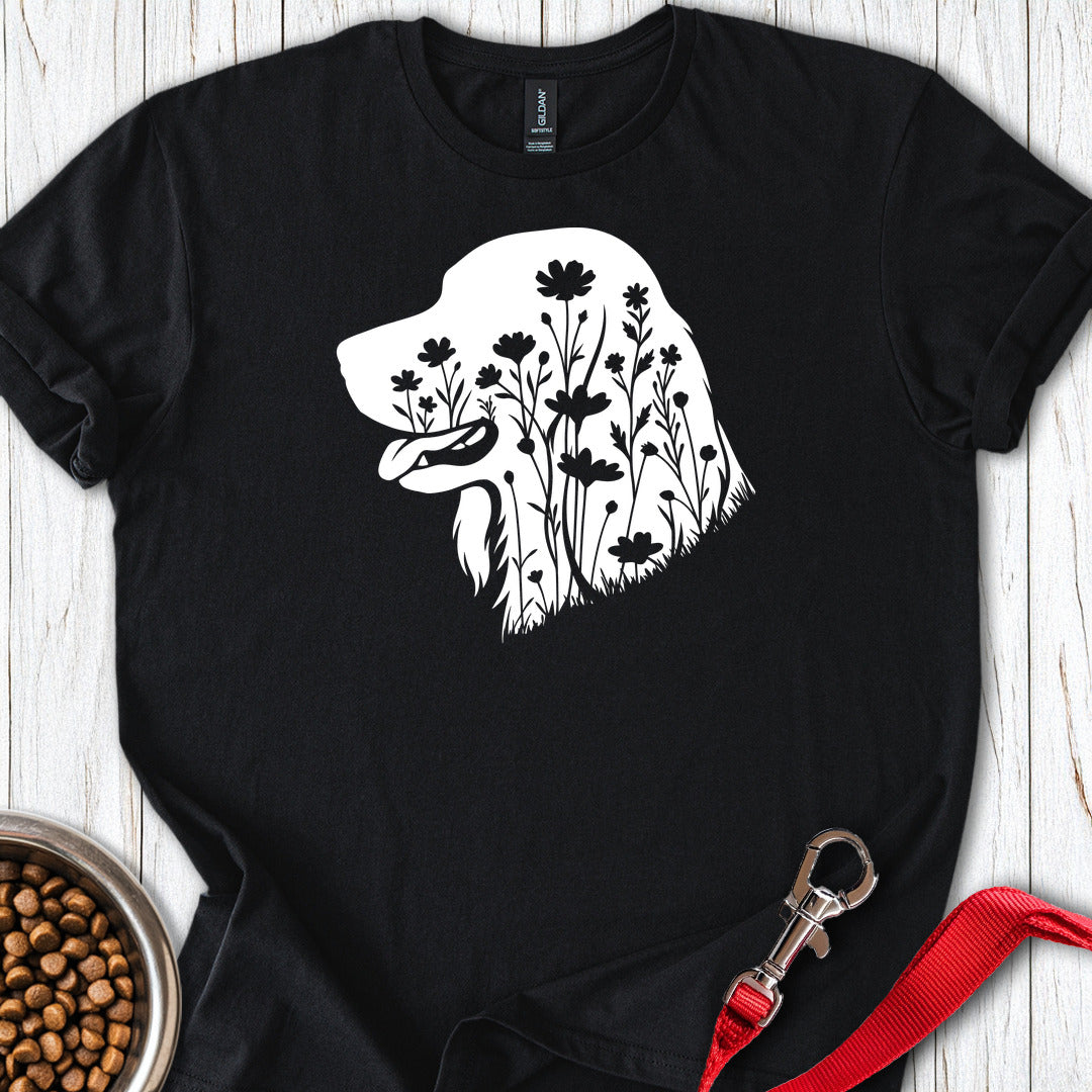 Irish Setter Flowers Black