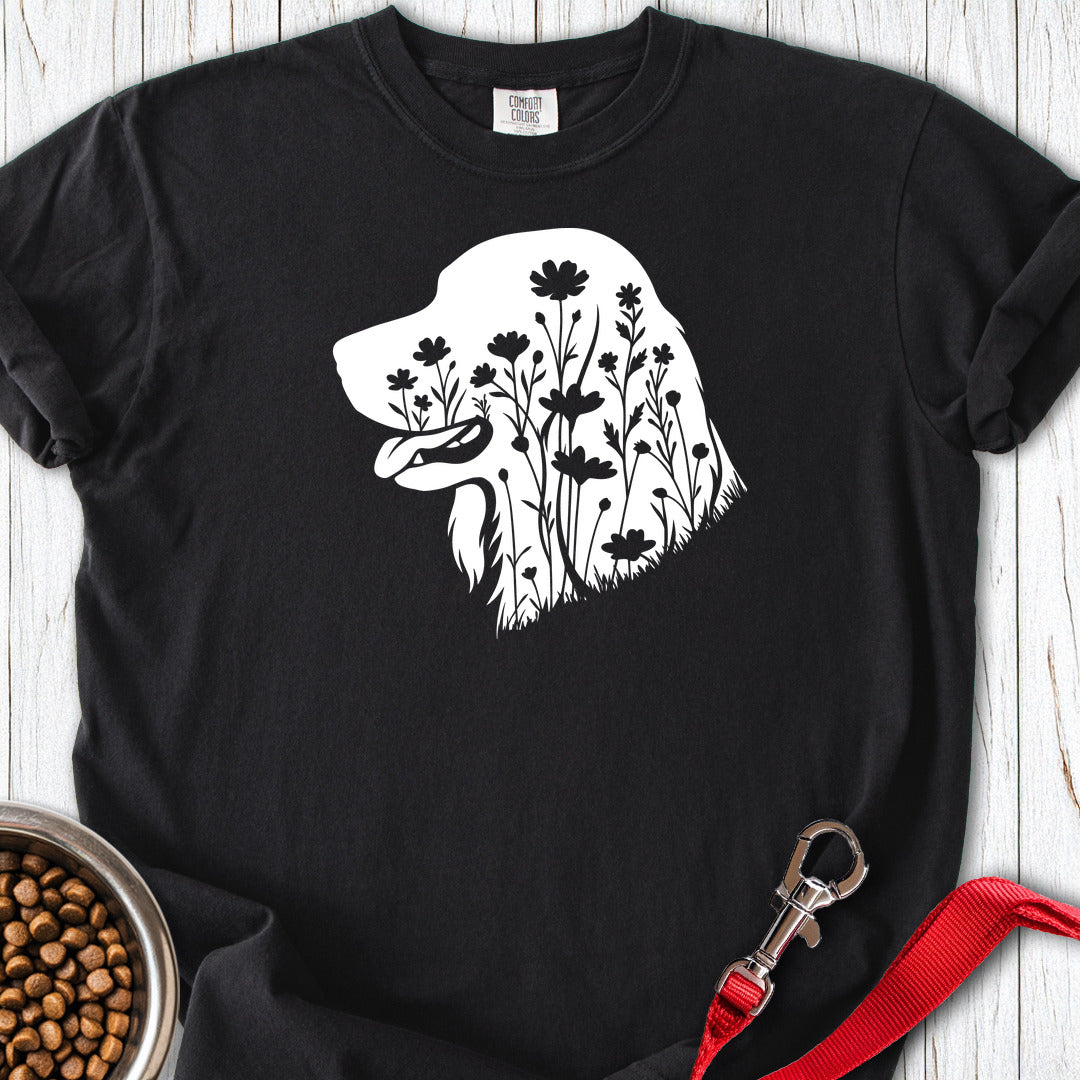 Irish Setter Flowers Premium Tee — Black