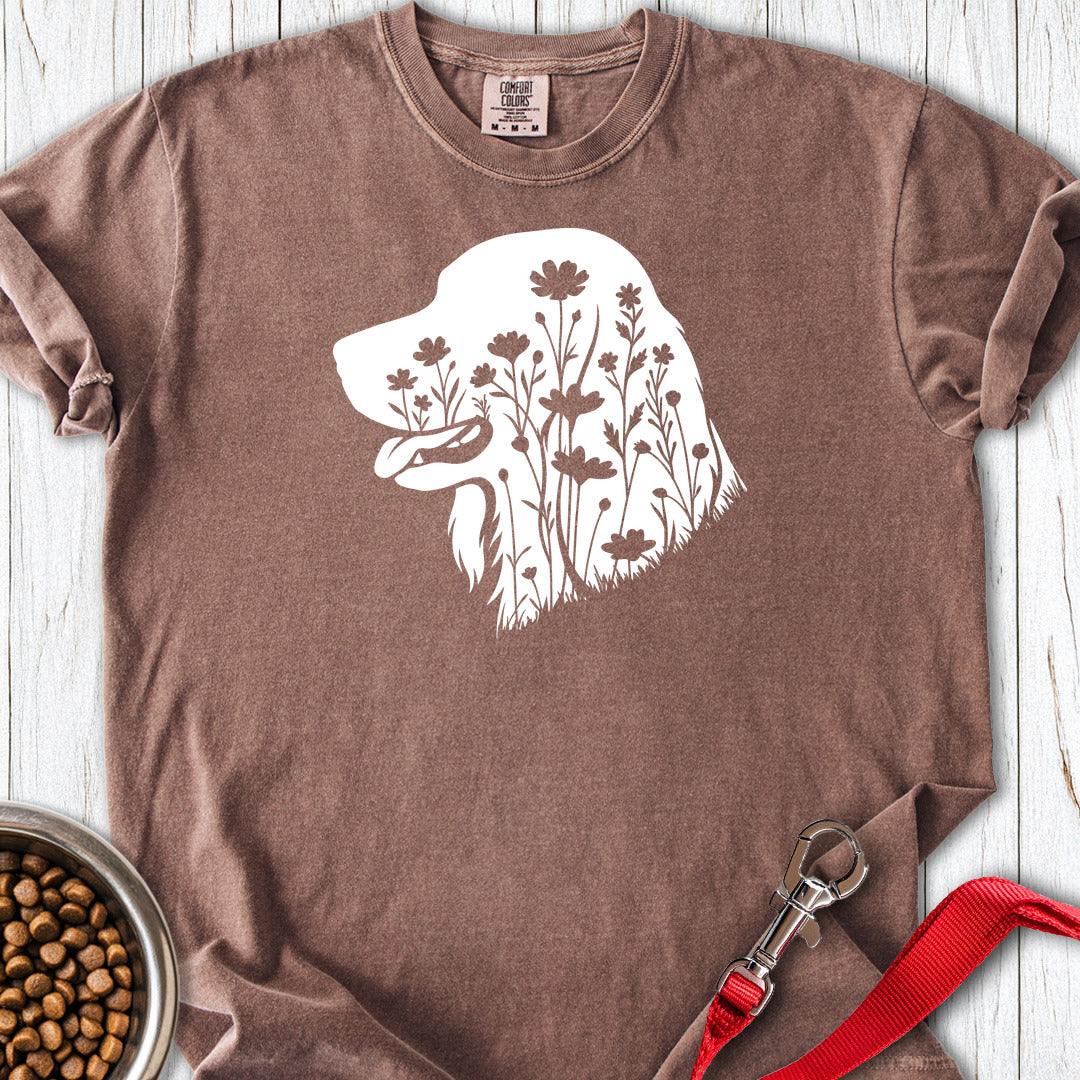 Irish Setter Flowers Premium Tee — Espresso