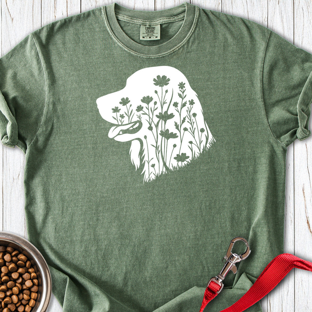 Irish Setter Flowers Premium Tee — Moss