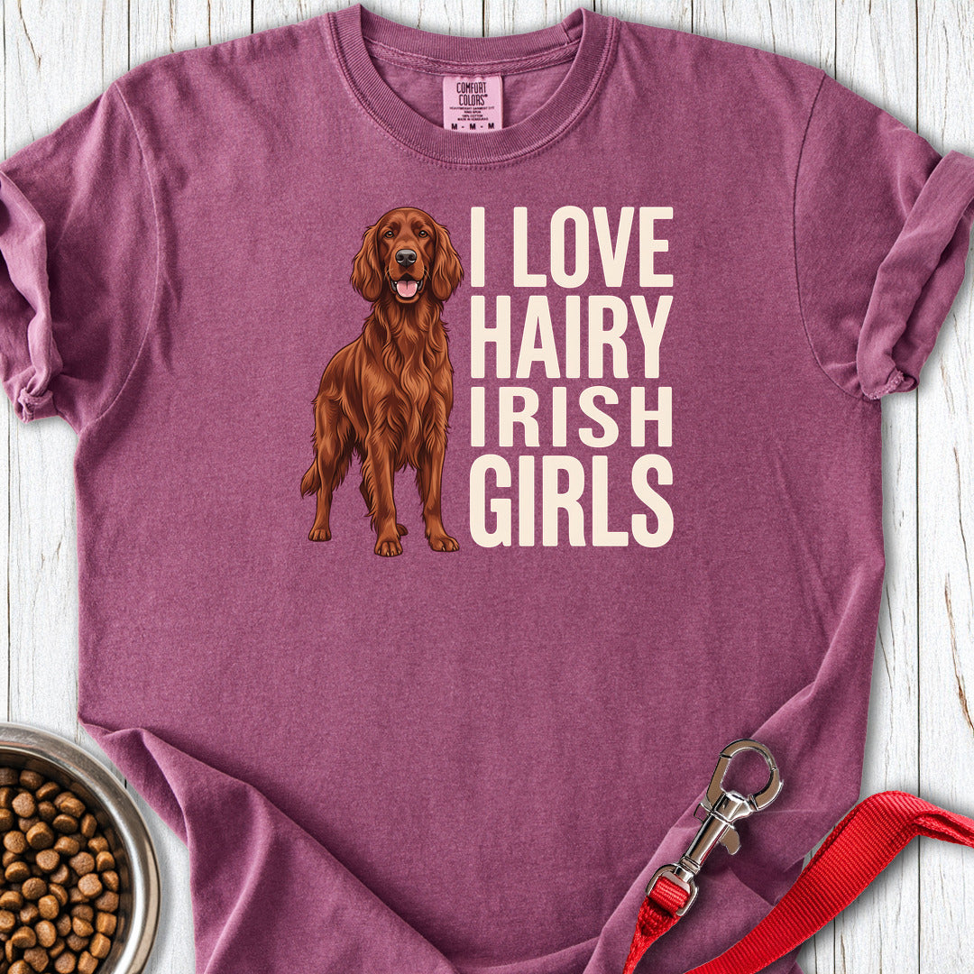 Irish Setter Hairy Girls Premium Tee — Berry