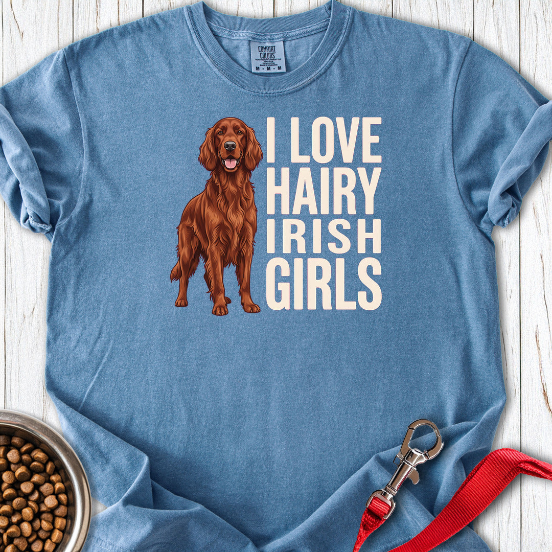 Irish Setter Hairy Girls Premium Tee — Blue Jean