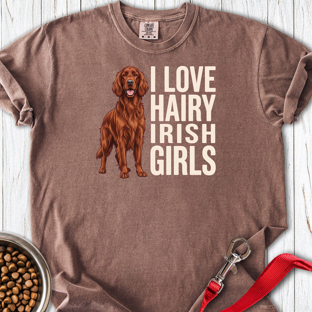 Irish Setter Hairy Girls Premium Tee — Espresso