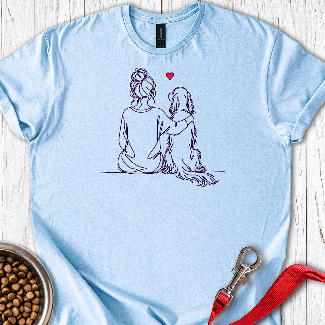 Irish Setter Hug — Light Blue