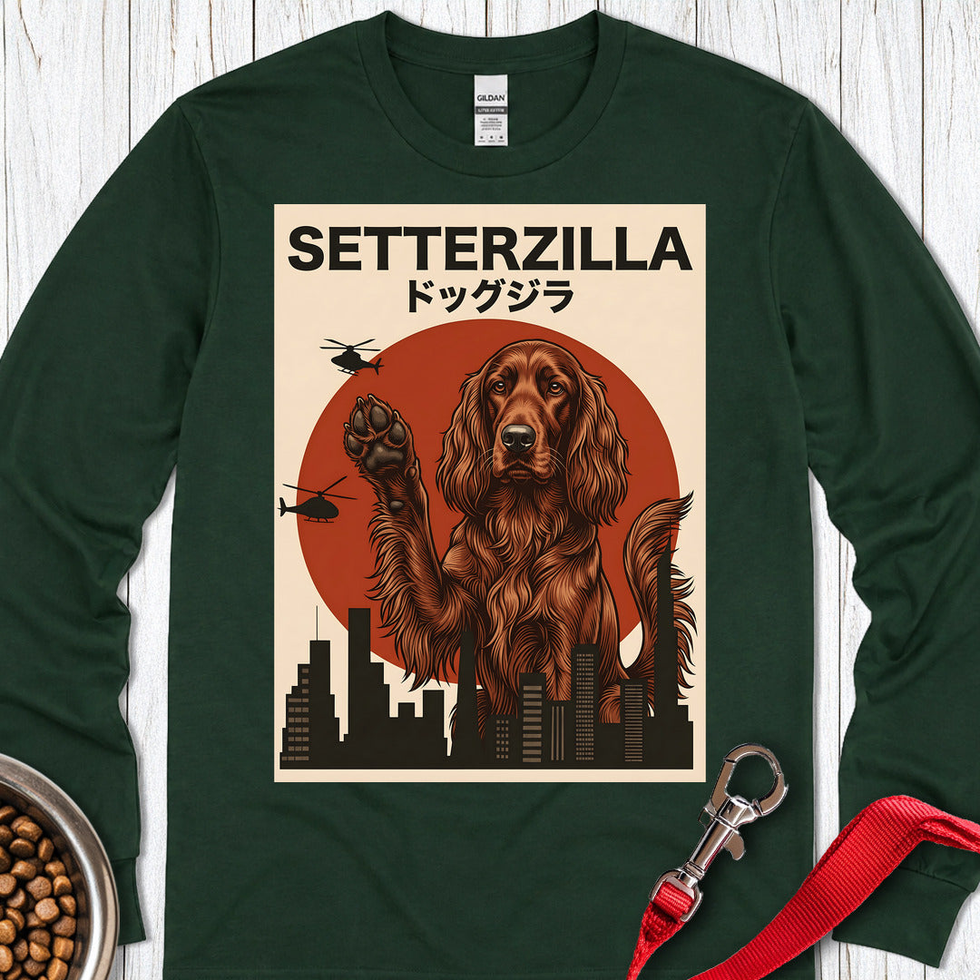 Irish Setter Setterzilla Long Sleeve — Forest Green