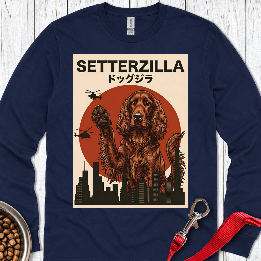 Irish Setter Setterzilla Long Sleeve — Navy