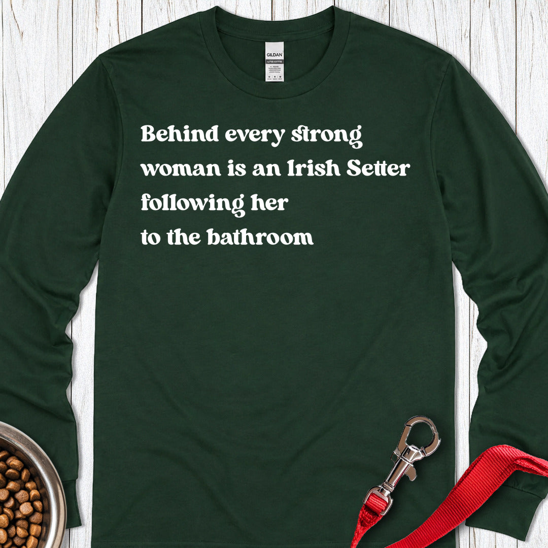 irish Setter Strong Woman Long Sleeve — Forest Green