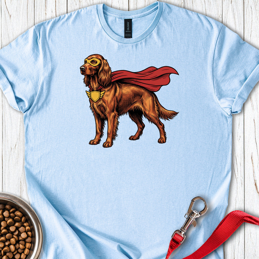 Irish Setter Superhero — Light Blue