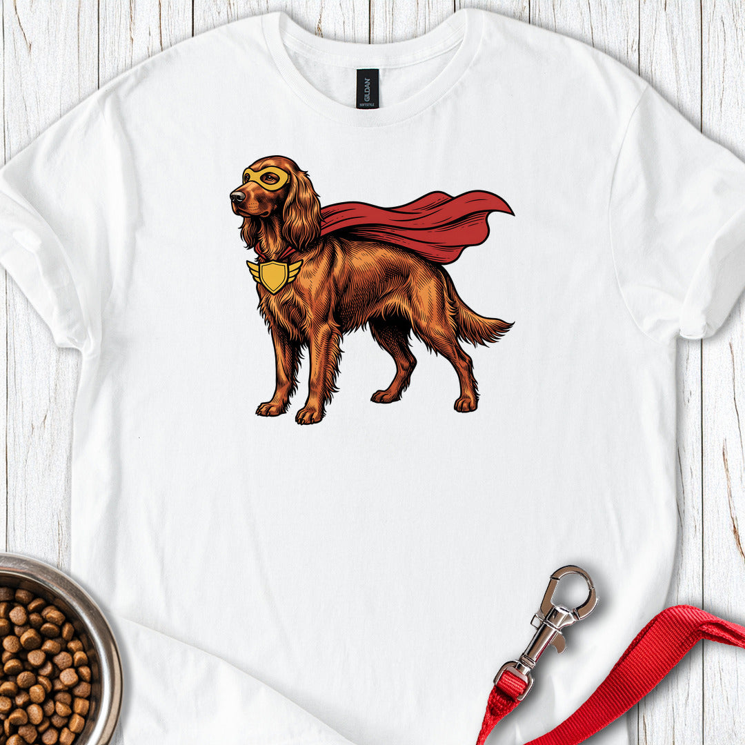 Irish Setter Superhero — White