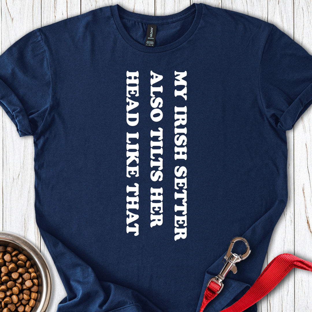 Irish Setter Tilts Her Head — Navy