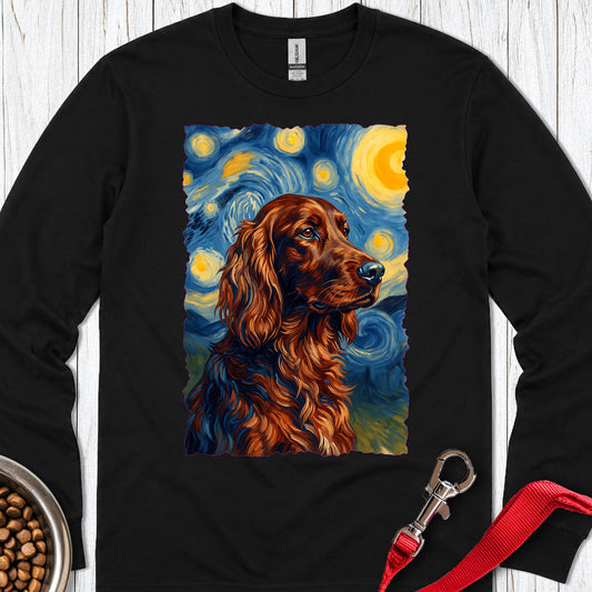 Irish Setter Van Gogh Long Sleeve — Black
