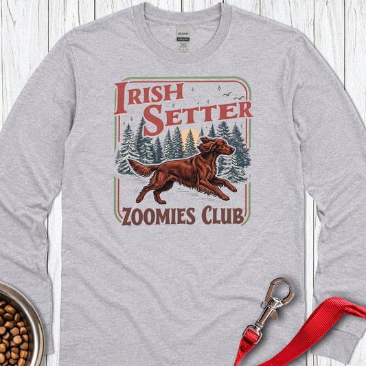 Irish Setter Zoomies Club Long Sleeve — Sport Grey