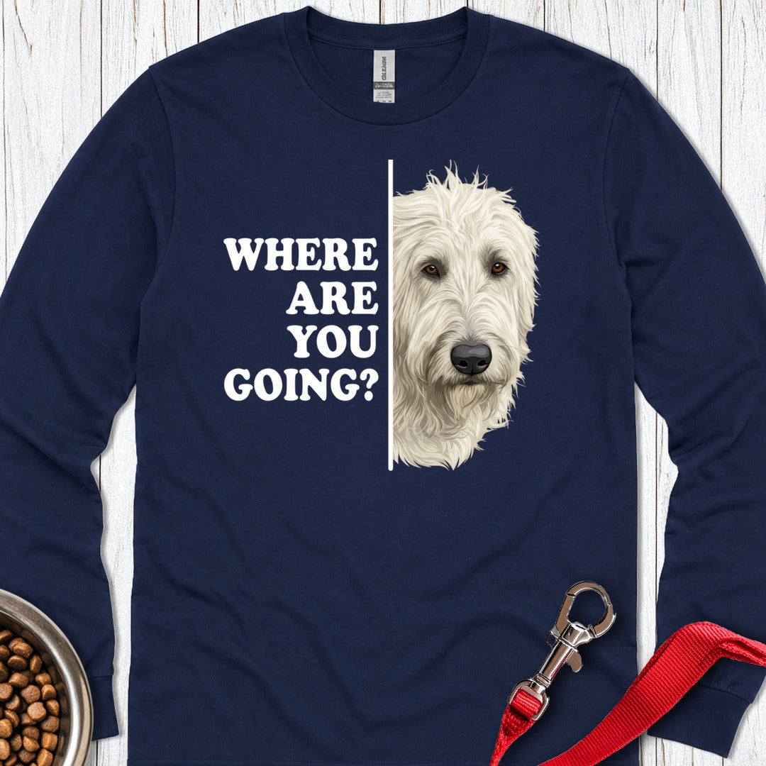 Irish Wolfhound Alert Long Sleeve — Navy