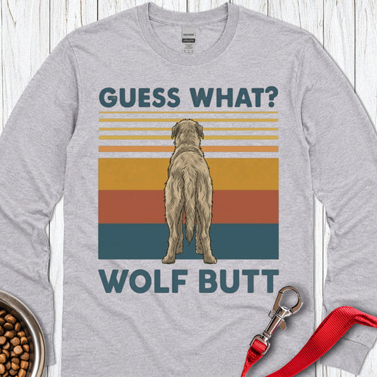 Irish Wolfhound Butt Long Sleeve — Sport Grey