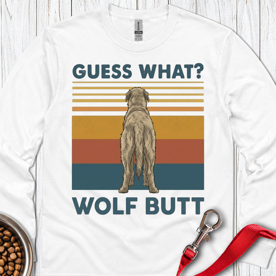 Irish Wolfhound Butt Long Sleeve — White