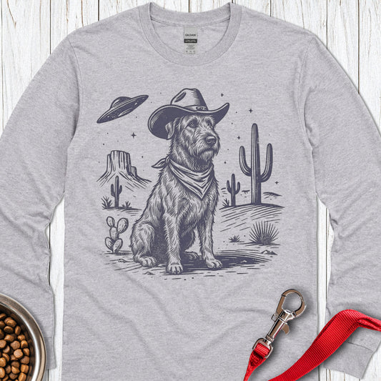 Irish Wolfhound Cowboy Long Sleeve — Sport Grey